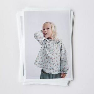 Zara Kids Light Blue Blouse with Floral Print